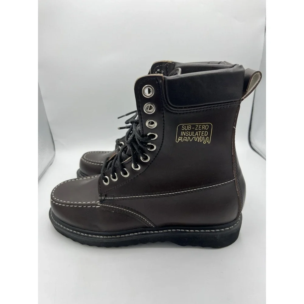 Vintage Stylecraft Sub Zero Insulated Boots Brown Moc Toe NEW‎ Mens 8